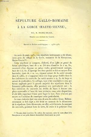 Image du vendeur pour SEPULTURE GALLO-ROMAINE A LA GORCE (HAUTE-VIENNE) mis en vente par Le-Livre