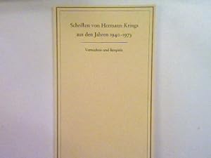 Immagine del venditore per Schriften von Hermann Krings aus den Jahren 1940-1973. Verzeichnis und Beispiele. venduto da books4less (Versandantiquariat Petra Gros GmbH & Co. KG)