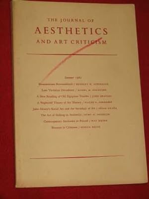 The Journal of Aesthetics & Art Criticism. Volume 20 No. 3. (Summer, 1962)