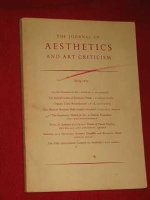 The Journal of Aesthetics & Art Criticism. Volume 23 No. 3. (Spring, 1965)