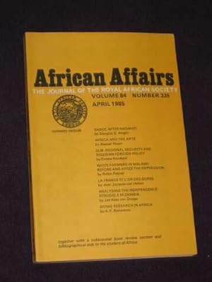 Seller image for African Affairs: Journal of the Royal African Society. Volume 84, No. 335. April, 1985 for sale by BOOKBARROW (PBFA member)