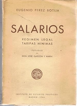 Imagen del vendedor de SALARIOS. RGIMEN LEGAL - TARIFAS MNIMAS a la venta por Librera Torren de Rueda