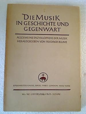 Die Musik in Geschichte und Gegenwart. - 106./107. Lfg.: Rus - Schae.