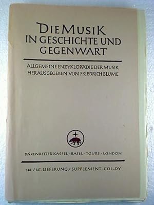 Die Musik in Geschichte und Gegenwart (MGG). - 146./147. Lfg. / Supplement: Col - Dy.