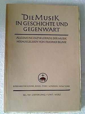Die Musik in Geschichte und Gegenwart (MGG). - 126./127. Lfg.: Unt - Verz.