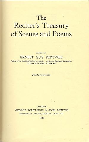 Bild des Verkufers fr The Reciter's Treasury of Scenes and Poems zum Verkauf von Michael Moons Bookshop, PBFA