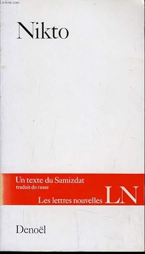 Bild des Verkufers fr NIKTO ou le disangile selon Maria Dementnaa zum Verkauf von Le-Livre
