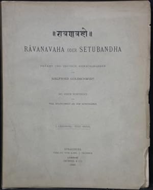 Imagen del vendedor de Rvanavaha oder Setubandha. Mit einem Wortindex von Paul Goldschmidt. 2 Teile in 2 Bnden. I: Text und Index. II: bersetzung. a la venta por Antiquariat  Braun