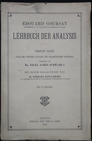 Lehrbuch der Analysis. Erster (= einziger) Band nach der 2. Auflage des französ. Originals. Übs. ...
