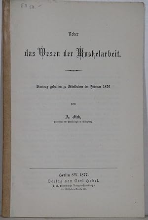 Seller image for Ueber das Wesen der Muskelarbeit. Vortrag zu Wiesbaden. (= Sammlung wissensch. Vortrge, hrsg. von Virchow). for sale by Antiquariat  Braun