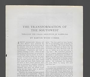 Image du vendeur pour The Transformation Of The Southwest Through The Legal Abolition Of Gambling mis en vente par Legacy Books II