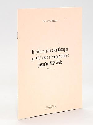 Seller image for Le prt en nature en Gascogne au XVIe sicle et sa persistance jusqu'au XIXe sicle. for sale by Librairie du Cardinal