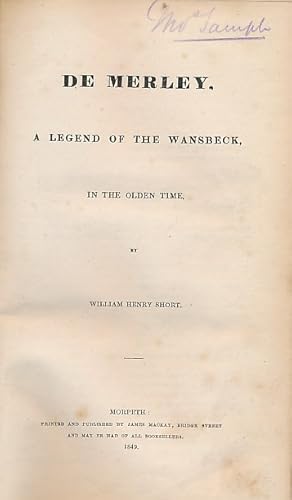 Image du vendeur pour De Merley. A Legend of the Wansbeck, in the Olden Time mis en vente par Barter Books Ltd