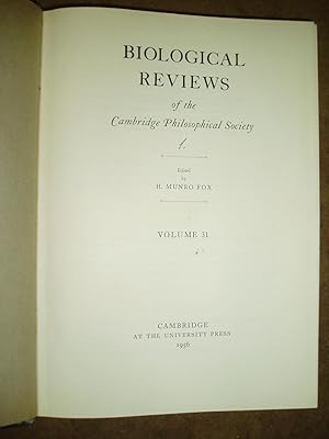 Biological Reviews of the Cambridge Philosophical Society. Volume 31 [1956]