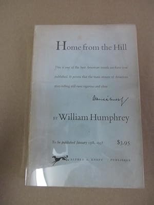 Immagine del venditore per Home from the Hill (Advance Reader's Copy) venduto da Atlantic Bookshop