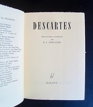 Seller image for Descartes - Choix de textes et introduction par E.J. Chevalier - for sale by Le Livre  Venir