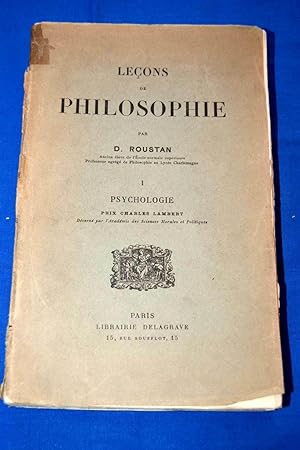 Seller image for LECONS DE PHILOSOPHIE TOME 1 PSYCHOLOGIE for sale by Librairie RAIMOND