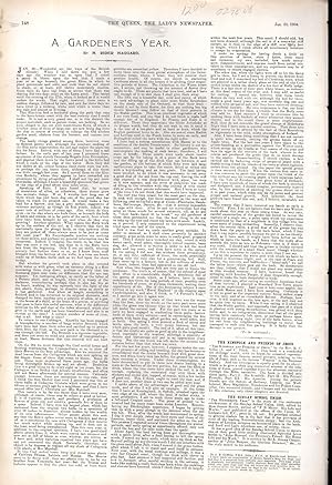 Imagen del vendedor de PRINT: "A Gardener's Year".article from The Queen, The Lady's Newspaper and Court Chronicle; January 23, 1904 a la venta por Dorley House Books, Inc.