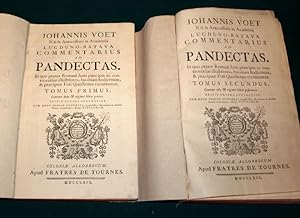 Bild des Verkufers fr Commentarius ad pandectas. Tomus primus (-secundus). zum Verkauf von Antiquariat INLIBRIS Gilhofer Nfg. GmbH
