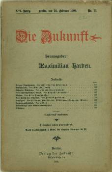 Lebende Dichtung. In: Die Zukunft. XVI. Jg., Nr. 21, 22. Februar 1908. S. 262 - 267.