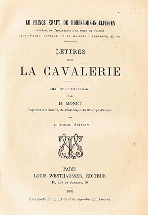 Seller image for LETTRES SUR LA CAVALERIE for sale by Librera Torren de Rueda
