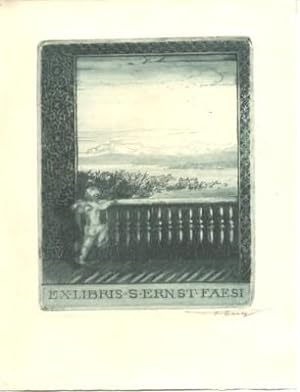 Exlibris S. Ernst Faesi. Radierung.