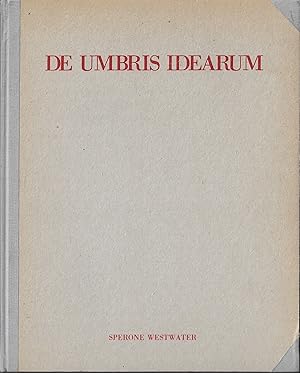 Bild des Verkufers fr DE UMBRIS IDEARUM - Sperone Westwater zum Verkauf von ART...on paper - 20th Century Art Books