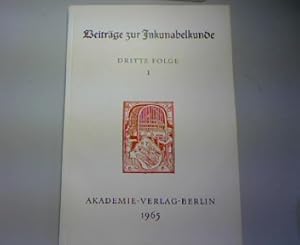 Beiträge zur Inkunabelkunde. Dritte Folge. Teil 1.