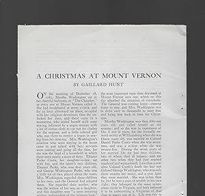 Imagen del vendedor de A Christmas At Mount Vernon a la venta por Legacy Books II
