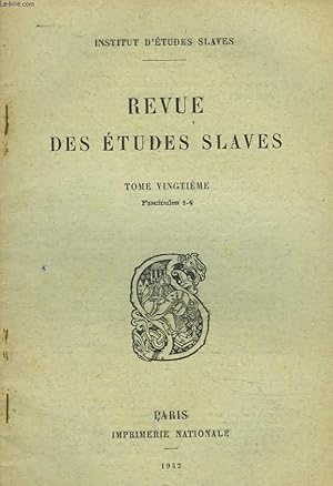 Seller image for LA REVUE DES ETUDES SLAVES. EXTRAIT DU TOME 20e, 1942. FASC. 1-4. DES NOMS DE FAMILLE EN BULGARE par LEON BEAULIEU. II. for sale by Le-Livre