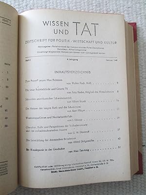 Bild des Verkufers fr Wissen und Tat : Zeitschrift fr Politik, Wirtschaft und Kultur : 4. Jahrgang, Heft 1. - 9. [1949] zum Verkauf von Expatriate Bookshop of Denmark