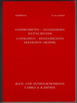 Handschriften, Autographen, seltene Bücher, Landkarten, Stadtansichten, dekorative Graphik. Aukti...