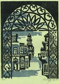 Untitled Woodcut (Archway).