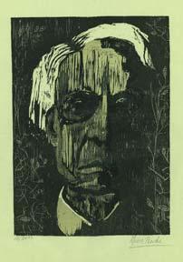 Portrait of Bertrand Russell.