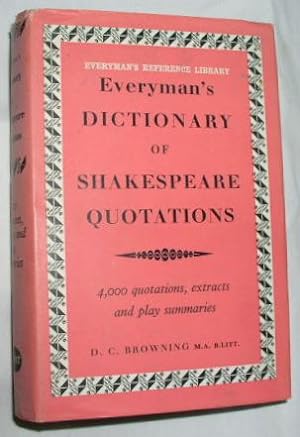 Seller image for Everyman's Dictionary of Shakespeare Quotations for sale by E. Manning Books