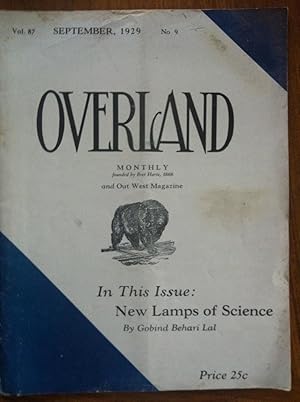 Imagen del vendedor de Overland Monthly and Out West Magazine, Volume 87, September 1929, No 9 a la venta por Epilonian Books