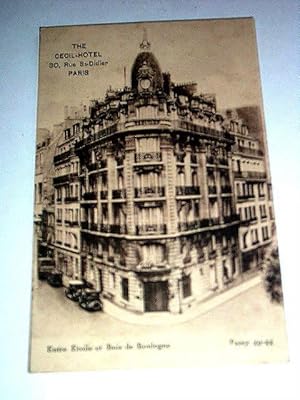 Bild des Verkufers fr Carte Postale Ancienne - THE CECIL-HOTEL. 30, Rue St-Didier, Paris. Entre Etoile et Bois de Boulogne. Passy 49-44. zum Verkauf von JOIE DE LIRE