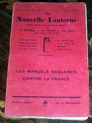La Nouvelle Lanterne, N°59 - Novembre 1932 - La Politique - Les Lettres - Les Idées. Les manuels ...