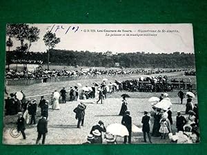 Bild des Verkufers fr Carte Postale Ancienne - Tours : les courses, hippodrome de St Avertin, la pelouse et la musique militaire. zum Verkauf von JOIE DE LIRE