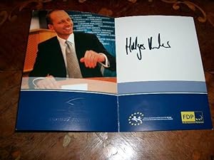 Carte en couleur signée - Autographe original d'Holger KRAHMER, eurodéputé Allemand, Vice-préside...