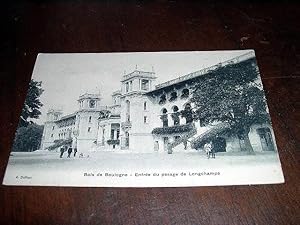 Bild des Verkufers fr Carte Postale Ancienne - Bois de Boulogne - Entre du pesage de Longchamps. zum Verkauf von JOIE DE LIRE