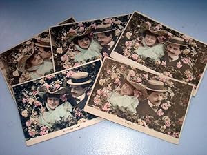 Bild des Verkufers fr Carte Postale Ancienne - Serie de 5 cartes postales anciennes intitules " Agrable Surprise". zum Verkauf von JOIE DE LIRE