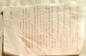 Lettre manuscritre du 6 juillet 1891, adressée à Monsieur Lacour, vins en gros, Saint-Marcellin a...