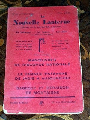 La Nouvelle Lanterne, N°62 - Février 1933 -La Politique - Les Lettres - Les Idées. Manoeuvres de ...