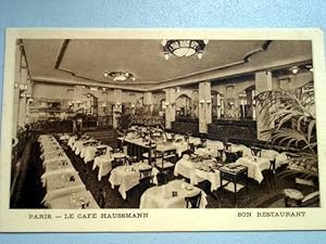 Bild des Verkufers fr Carte Postale Ancienne - PARIS - LE CAFE HAUSSMANN. SON RESTAURANT. zum Verkauf von JOIE DE LIRE