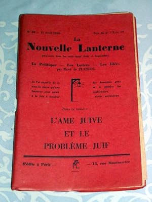 La Nouvelle Lanterne, N°24- Avril 1929 - La Politique - Les Lettres - Les Idées. L'âme juive et l...