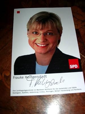 Carte en couleur signée - Autographe original de Frauke Heiligenstadt ,femme politique allemande ...