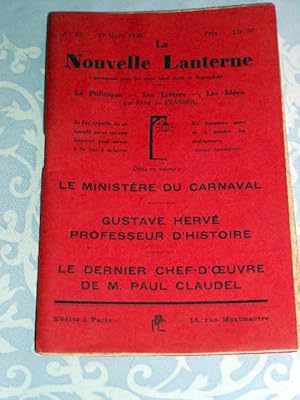 La Nouvelle Lanterne, N° 33- Mars 1930 - La Politique - Les Lettres - Les Idées. Le Ministère du ...