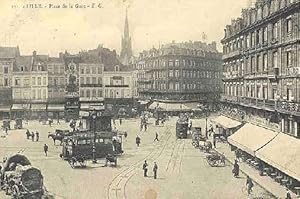 Bild des Verkufers fr Carte Postale Ancienne - 121 - LILLE - Place de la Gare - E.C. zum Verkauf von JOIE DE LIRE