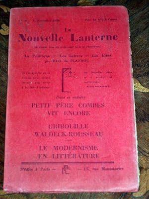La Nouvelle Lanterne, N°19 - 11 novembre 1928 - La Politique - Les Lettres - Les Idées. Petit Pèr...